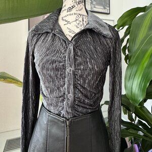 Daisy Street Metallic Silver Blouse